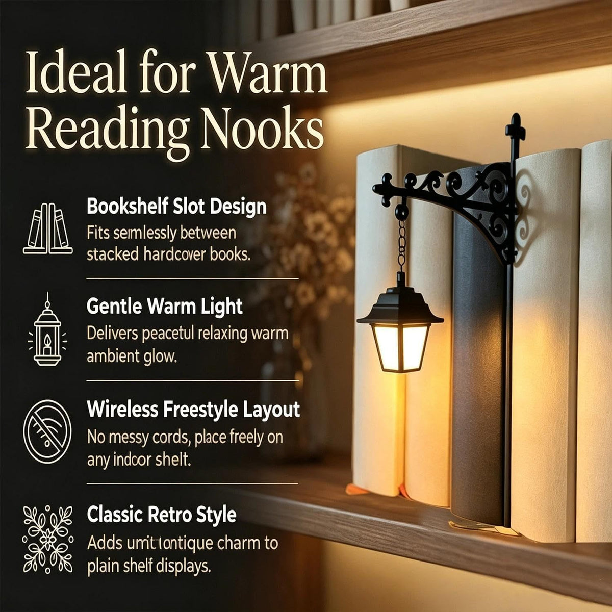 Vintage & Spooky LED Bookshelf Slot Insert Lights